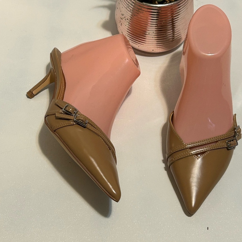 Elegant Tan Pointed-Toe Women's Heels